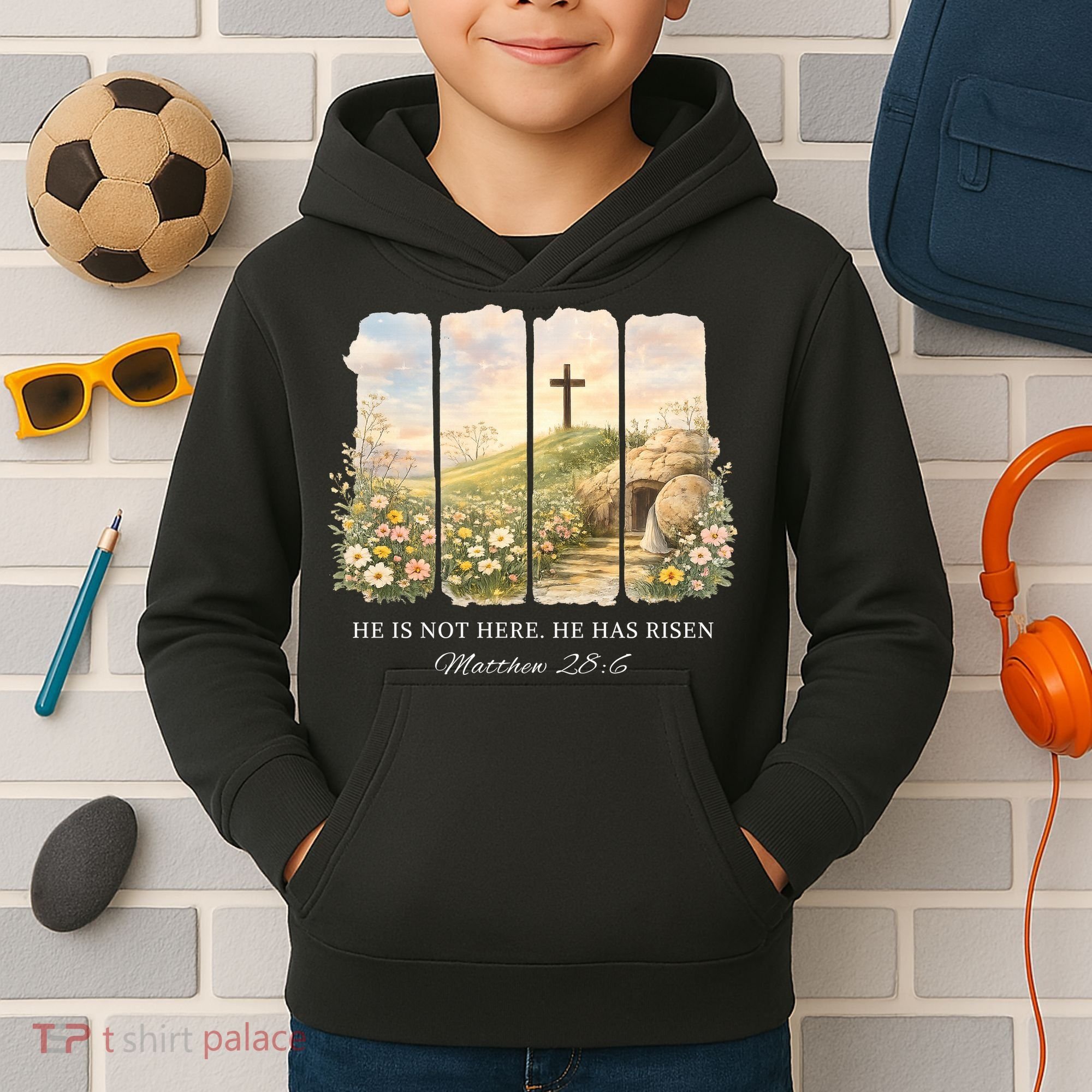 He Is Risen Kids Hoodie