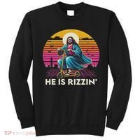He Is Rizzen Jesus Is Rizzen Cool Jesus Jesus Has Rizzen Sweatshirt thumb 0