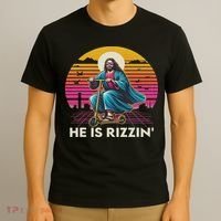 He Is Rizzen Jesus Is Rizzen Cool Jesus Jesus Has Rizzen T-Shirt thumb 3