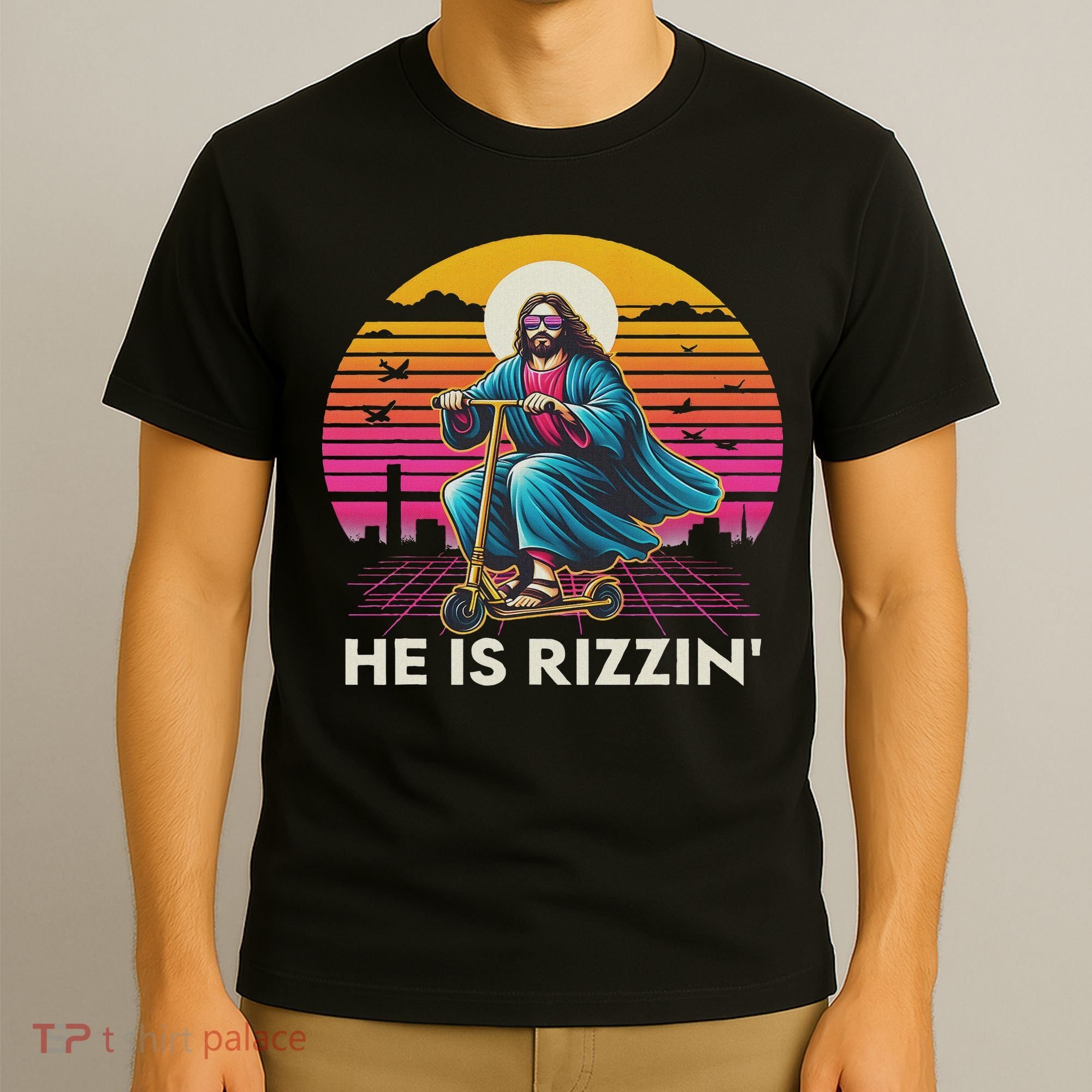 He Is Rizzen Jesus Is Rizzen Cool Jesus Jesus Has Rizzen T-Shirt