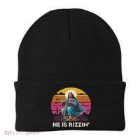 He Is Rizzen Jesus Is Rizzen Cool Jesus Jesus Has Rizzen Beanie thumb 0