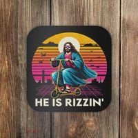 He Is Rizzen Jesus Is Rizzen Cool Jesus Jesus Has Rizzen Coaster thumb 0