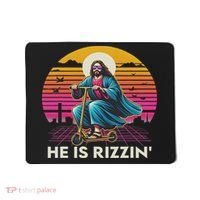 He Is Rizzen Jesus Is Rizzen Cool Jesus Jesus Has Rizzen Mousepad thumb 0