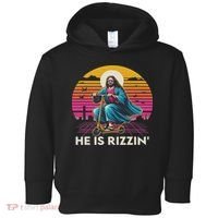 He Is Rizzen Jesus Is Rizzen Cool Jesus Jesus Has Rizzen Toddler Hoodie thumb 0