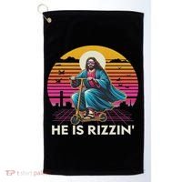 He Is Rizzen Jesus Is Rizzen Cool Jesus Jesus Has Rizzen Golf Towel thumb 0