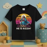 He Is Rizzen Jesus Is Rizzen Cool Jesus Jesus Has Rizzen Toddler T-Shirt thumb 3