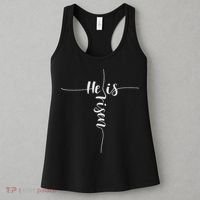 He Is Risen Cross Jesus For Christian Easter Day Women's Tank Top thumb 3