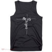 He Is Risen Cross Jesus For Christian Easter Day Tank Top thumb 0