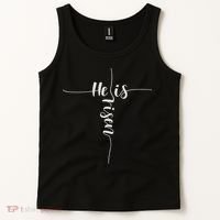 He Is Risen Cross Jesus For Christian Easter Day Tank Top thumb 2