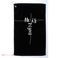 He Is Risen Cross Jesus For Christian Easter Day Golf Towel thumb 0