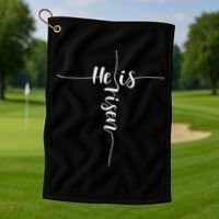 He Is Risen Cross Jesus For Christian Easter Day Golf Towel thumb 1