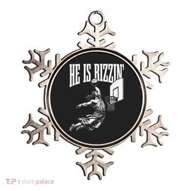 He Is Rizzin Funny Jesus Basketball Meme Ornament