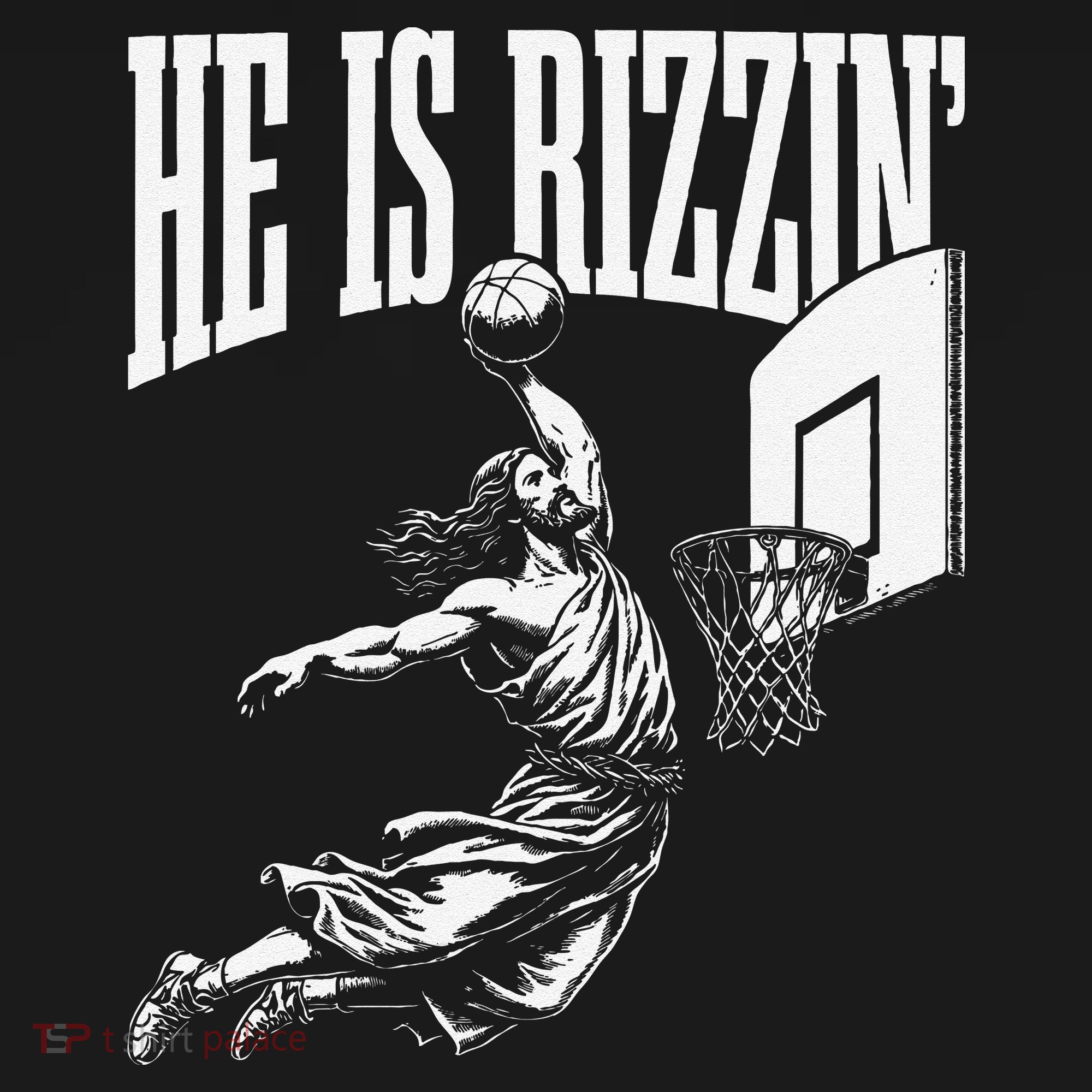 He Is Rizzin Funny Jesus Basketball Meme Ornament