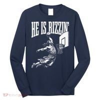 He Is Rizzin Funny Jesus Basketball Meme Long Sleeve Shirt thumb 0