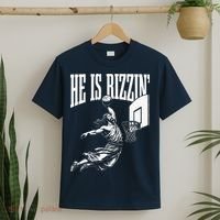 He Is Rizzin Funny Jesus Basketball Meme T-Shirt thumb 2