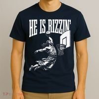 He Is Rizzin Funny Jesus Basketball Meme T-Shirt thumb 3