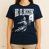He Is Rizzin Funny Jesus Basketball Meme T-Shirt thumb 4
