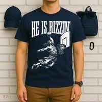 He Is Rizzin Funny Jesus Basketball Meme T-Shirt thumb 6