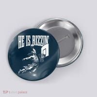 He Is Rizzin Funny Jesus Basketball Meme Button thumb 0
