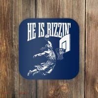 He Is Rizzin Funny Jesus Basketball Meme Coaster thumb 0