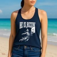 He Is Rizzin Funny Jesus Basketball Meme Women's Tank Top thumb 2