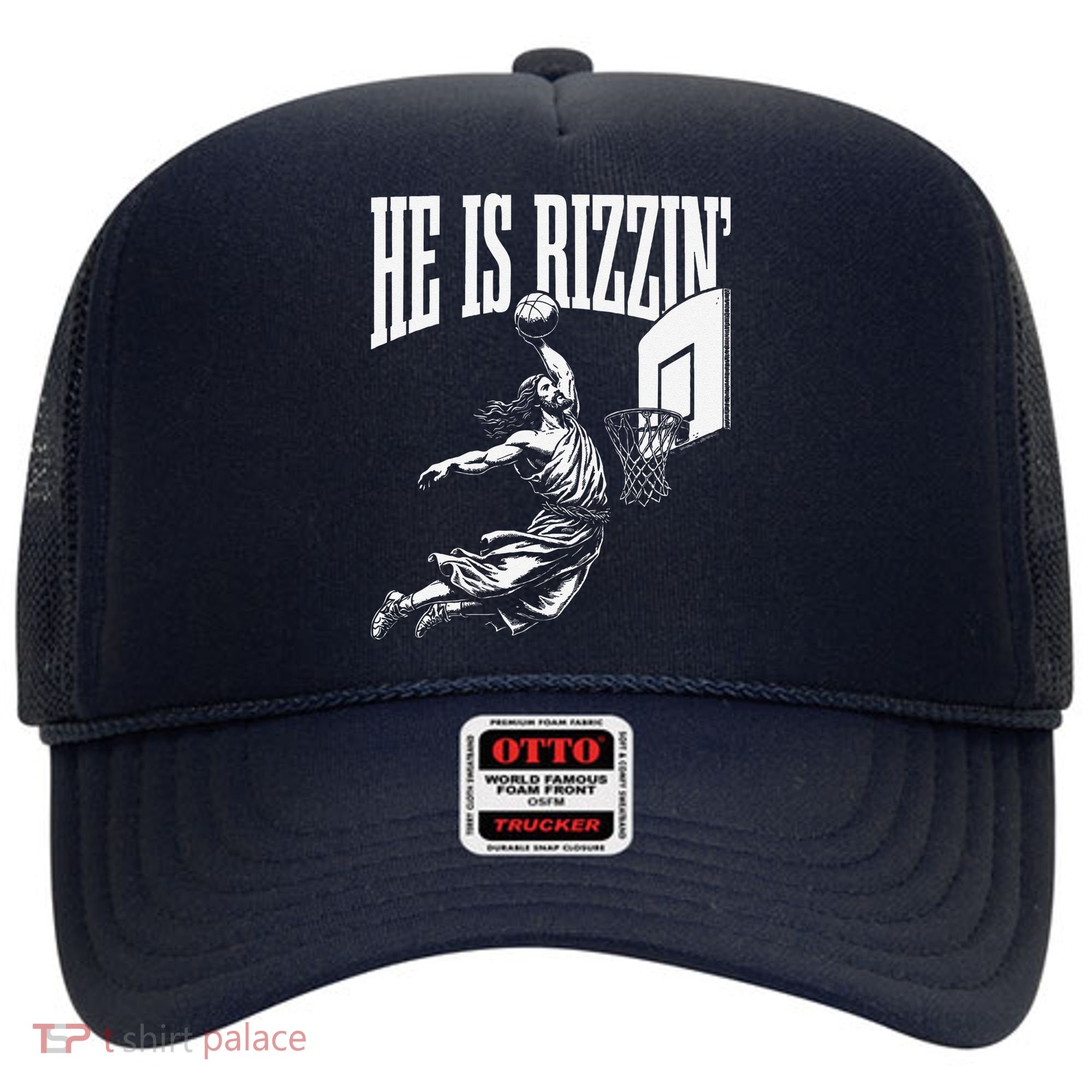 He Is Rizzin Funny Jesus Basketball Meme Hat