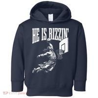 He Is Rizzin Funny Jesus Basketball Meme Toddler Hoodie thumb 0