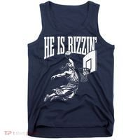 He Is Rizzin Funny Jesus Basketball Meme Tank Top thumb 0