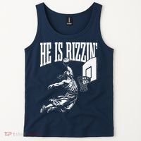 He Is Rizzin Funny Jesus Basketball Meme Tank Top thumb 2
