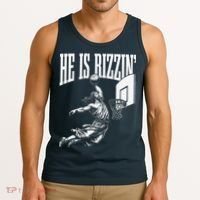 He Is Rizzin Funny Jesus Basketball Meme Tank Top thumb 3