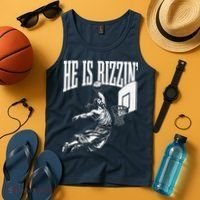 He Is Rizzin Funny Jesus Basketball Meme Tank Top thumb 4