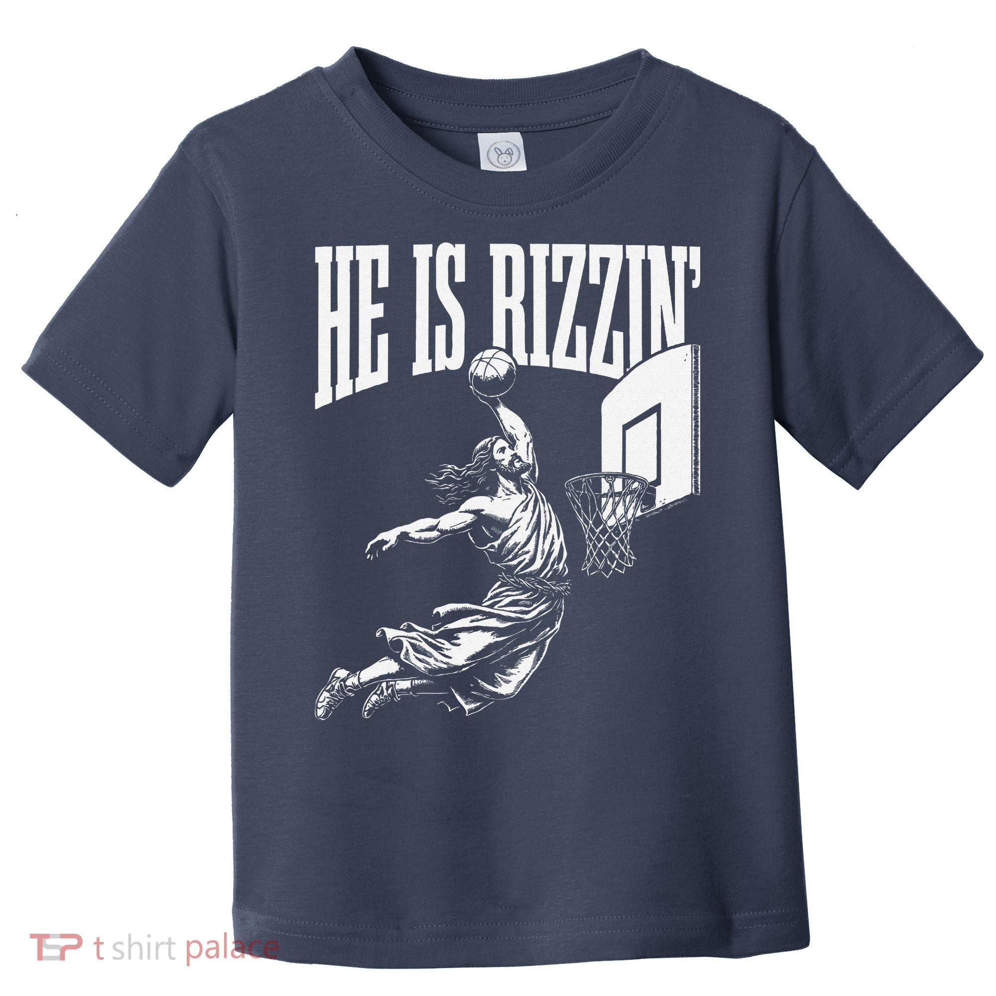 He Is Rizzin Funny Jesus Basketball Meme Toddler T-Shirt