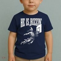 He Is Rizzin Funny Jesus Basketball Meme Toddler T-Shirt thumb 2
