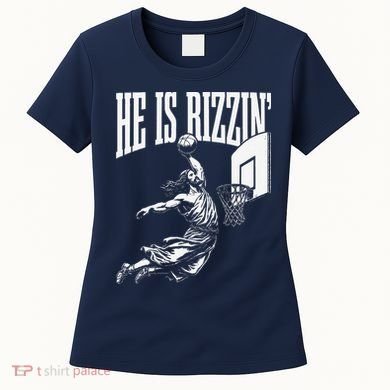 He Is Rizzin Funny Jesus Basketball Meme Women's T-Shirt