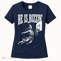 He Is Rizzin Funny Jesus Basketball Meme Women's T-Shirt thumb 0