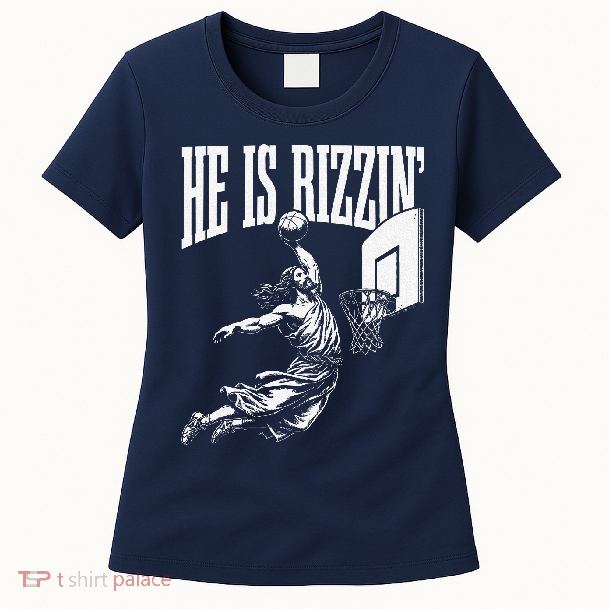He Is Rizzin Funny Jesus Basketball Meme Women's T-Shirt