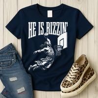 He Is Rizzin Funny Jesus Basketball Meme Women's T-Shirt thumb 3