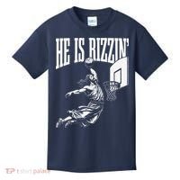 He Is Rizzin Funny Jesus Basketball Meme Kids T-Shirt thumb 0