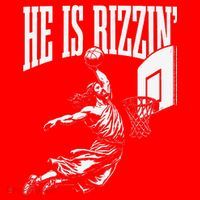 He Is Rizzin Funny Jesus Basketball Meme Santa Hat thumb 1