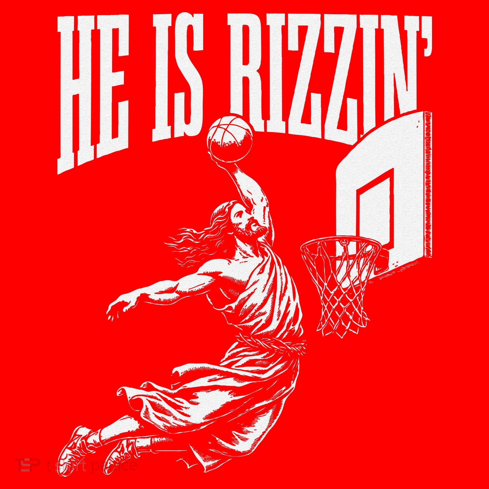 He Is Rizzin Funny Jesus Basketball Meme Santa Hat
