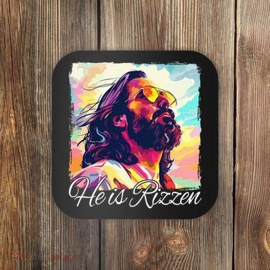 He Is Rizzen Jesus Coaster