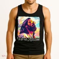 He Is Rizzen Jesus Tank Top thumb 3