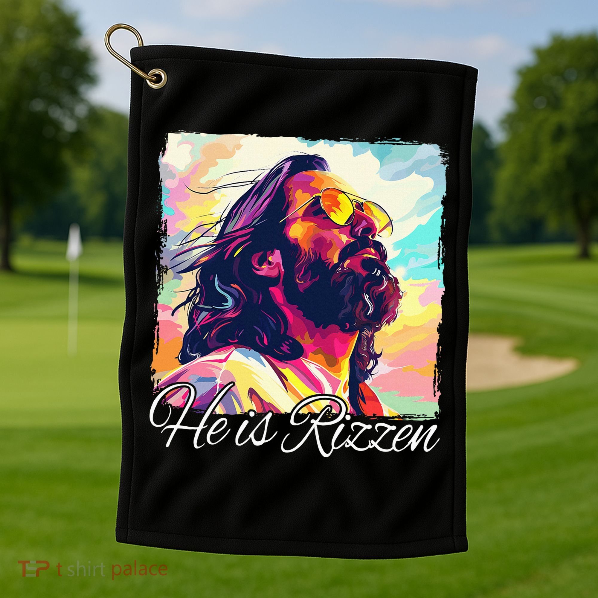 He Is Rizzen Jesus Golf Towel
