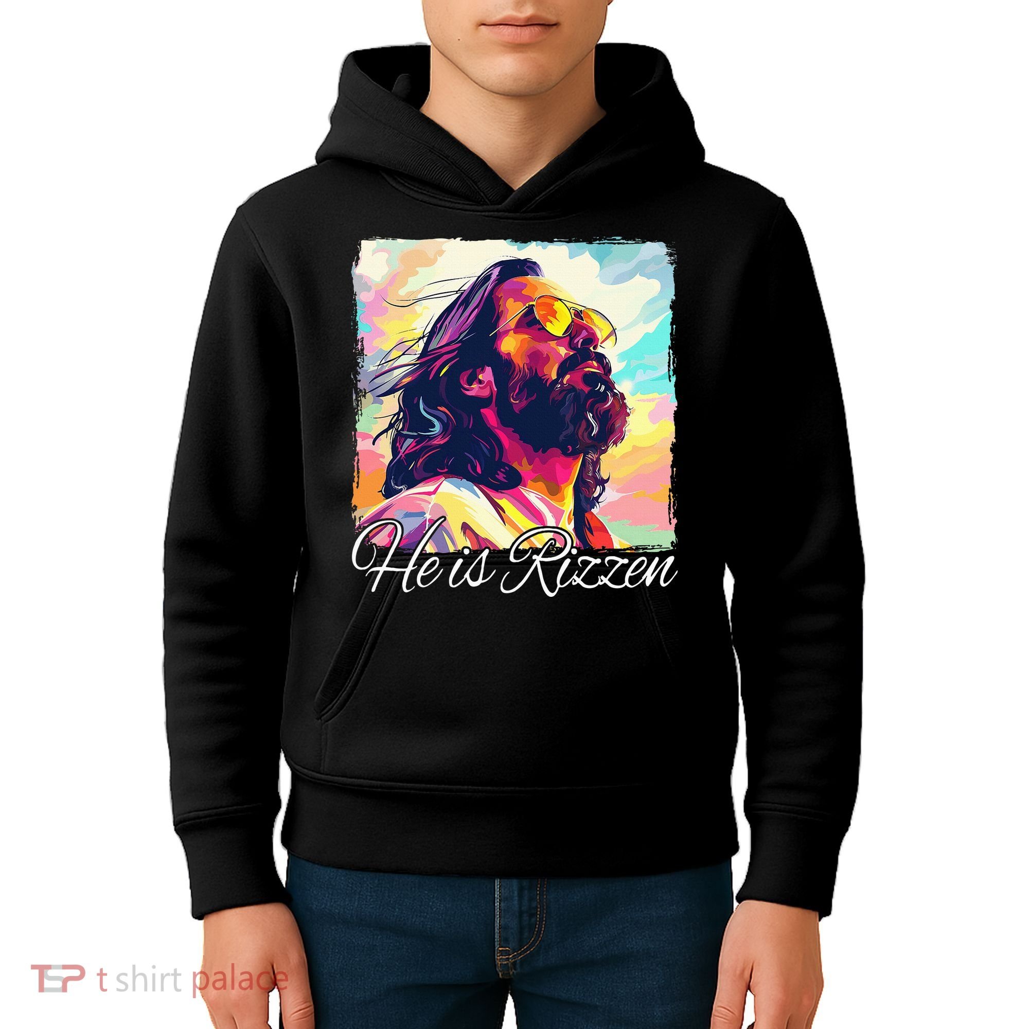 He Is Rizzen Jesus Kids Hoodie