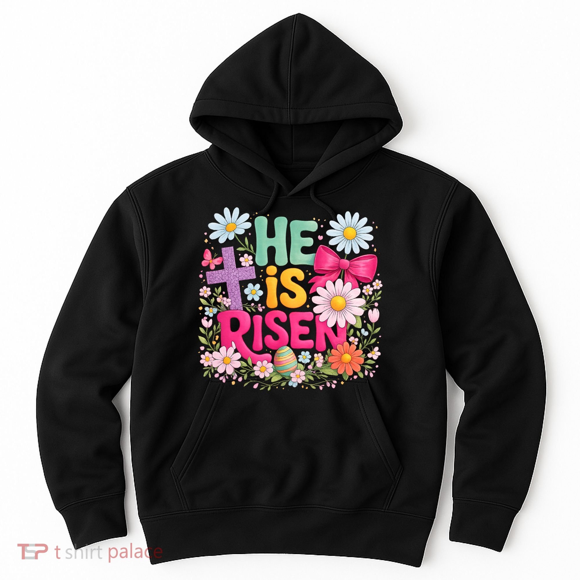 He Is Risen Easter Floral Gift For Christians Hoodie