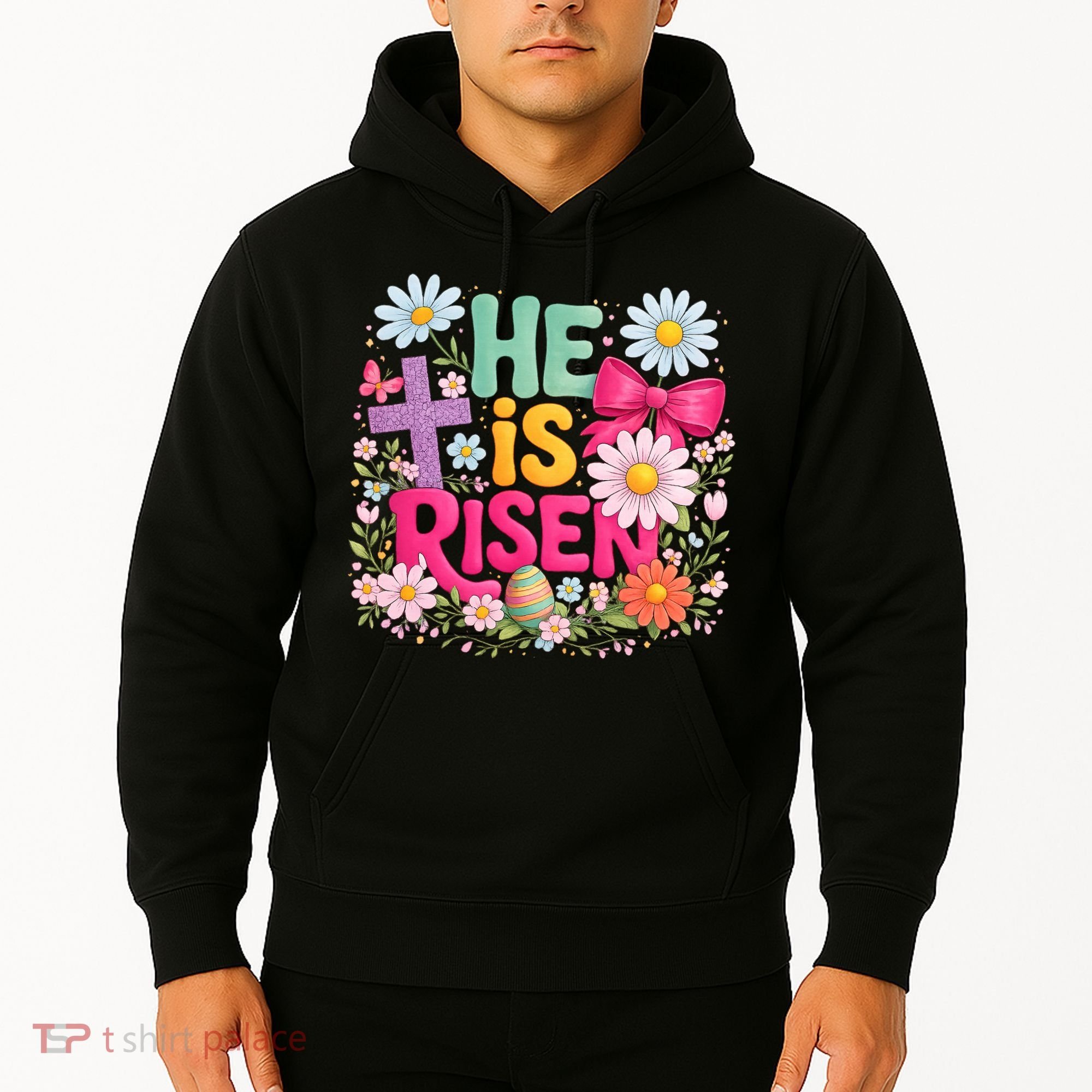 He Is Risen Easter Floral Gift For Christians Hoodie