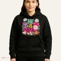 He Is Risen Easter Floral Gift For Christians Hoodie thumb 5