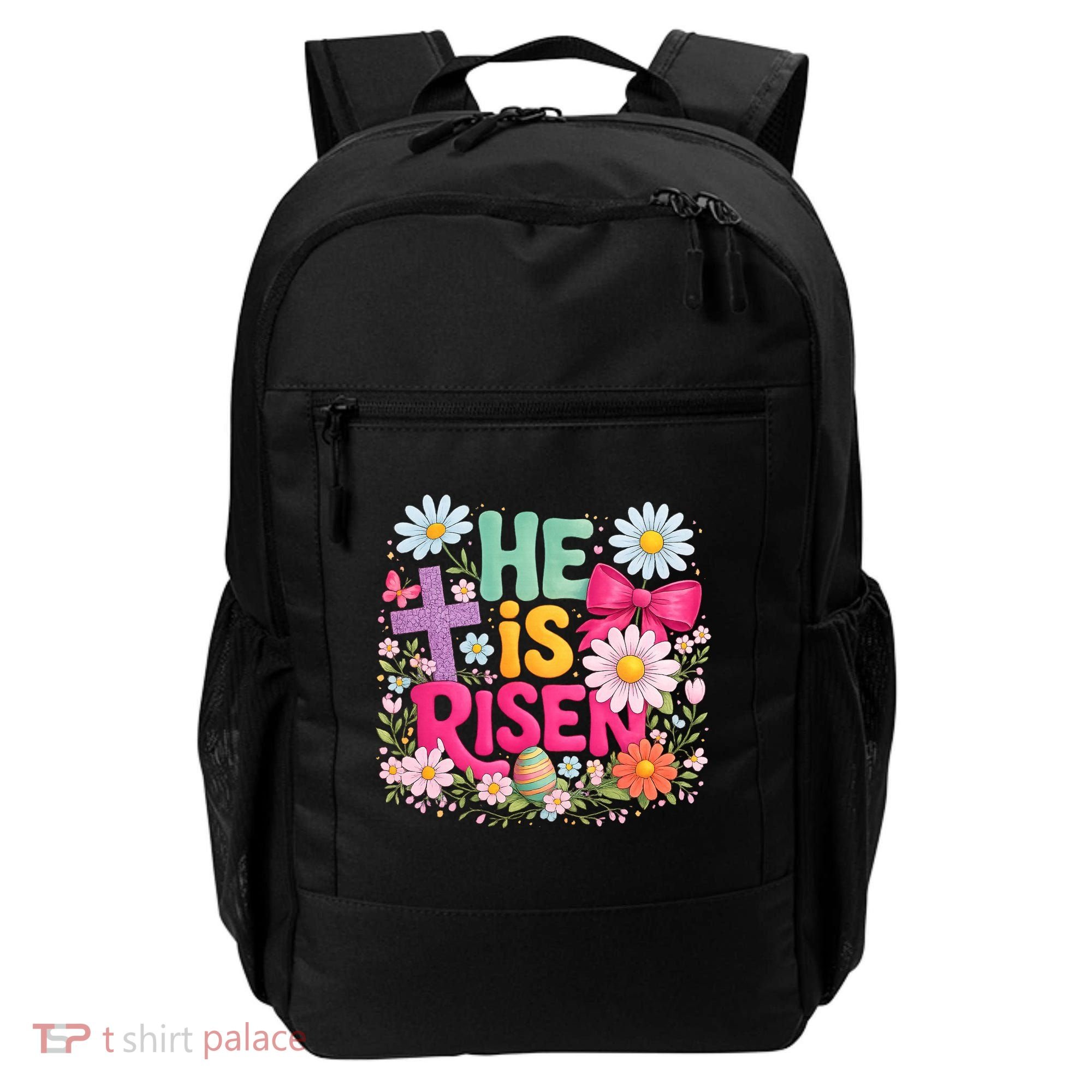 He Is Risen Easter Floral Gift For Christians Backpack