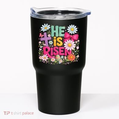 He Is Risen Easter Floral Gift For Christians Tumbler