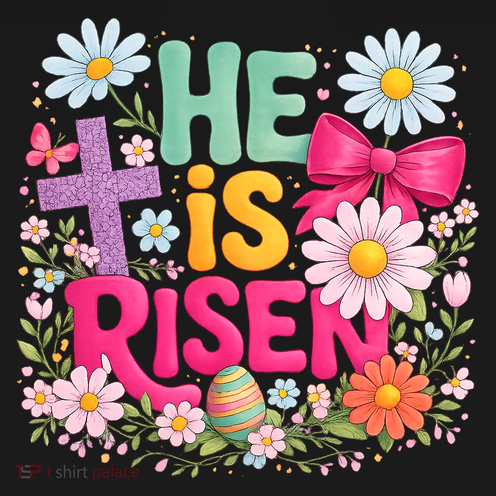 He Is Risen Easter Floral Gift For Christians Ornament